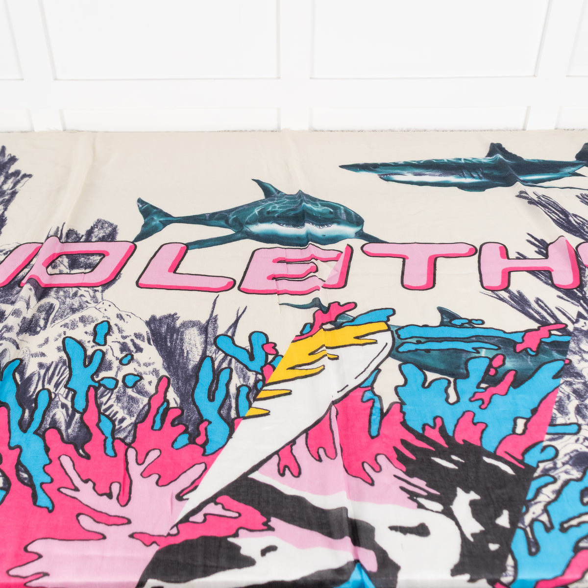Stella McCartney Blue Underwater Scene Fringed Scarf