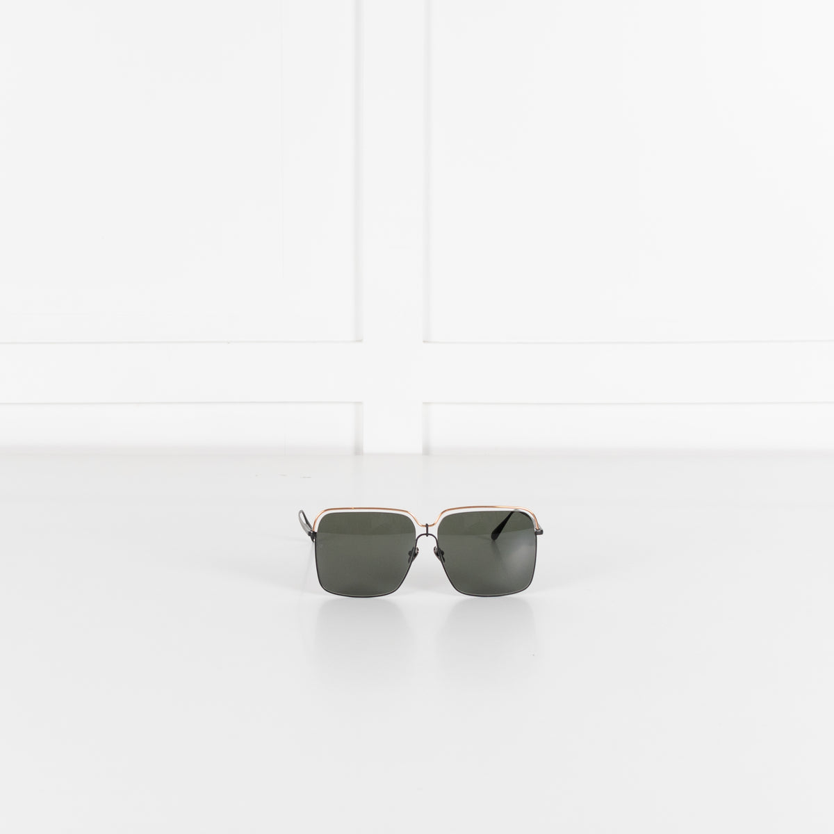 Linda Farrow Titanium Over sized Square Frame with Black lens