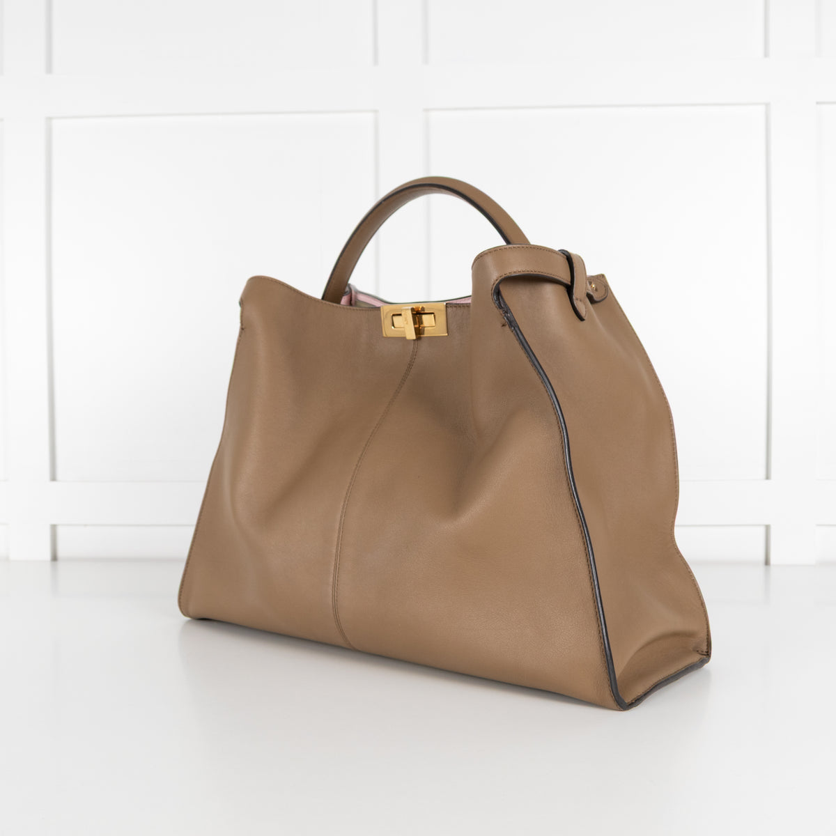 Fendi Peekaboo Light Brown X-Light Leather Handbag