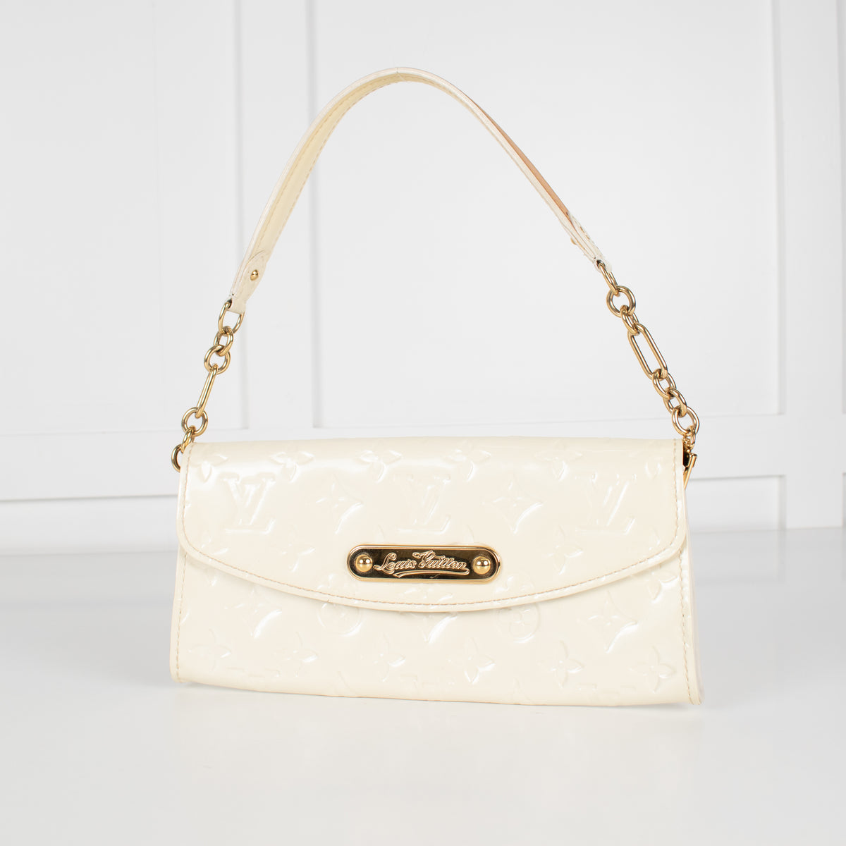 Louis Vuitton Cream Monogram Vernis Sunset Boulevard Shoulder Bag