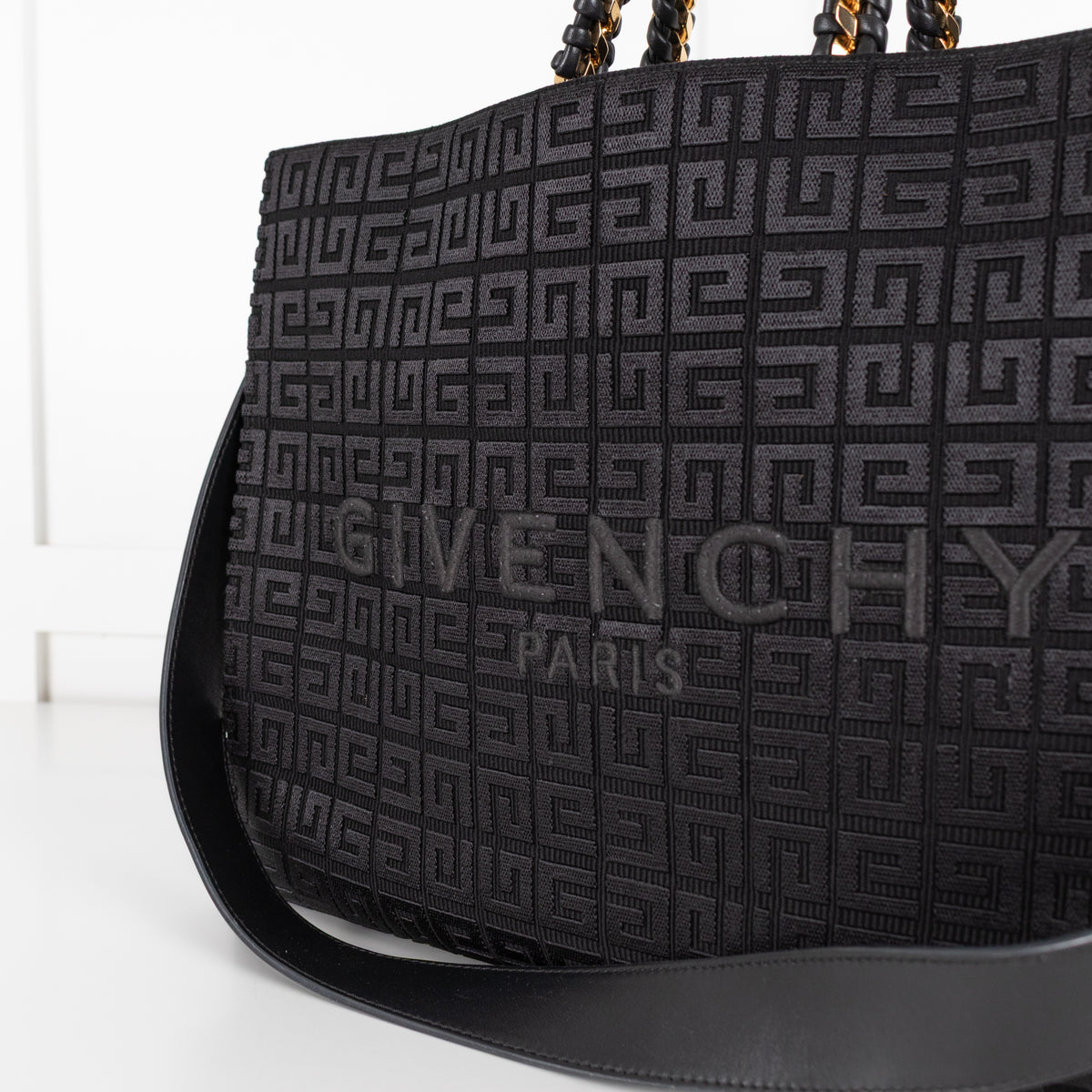 Givenchy Black Cotton Blend & Leather G-Tote Bag