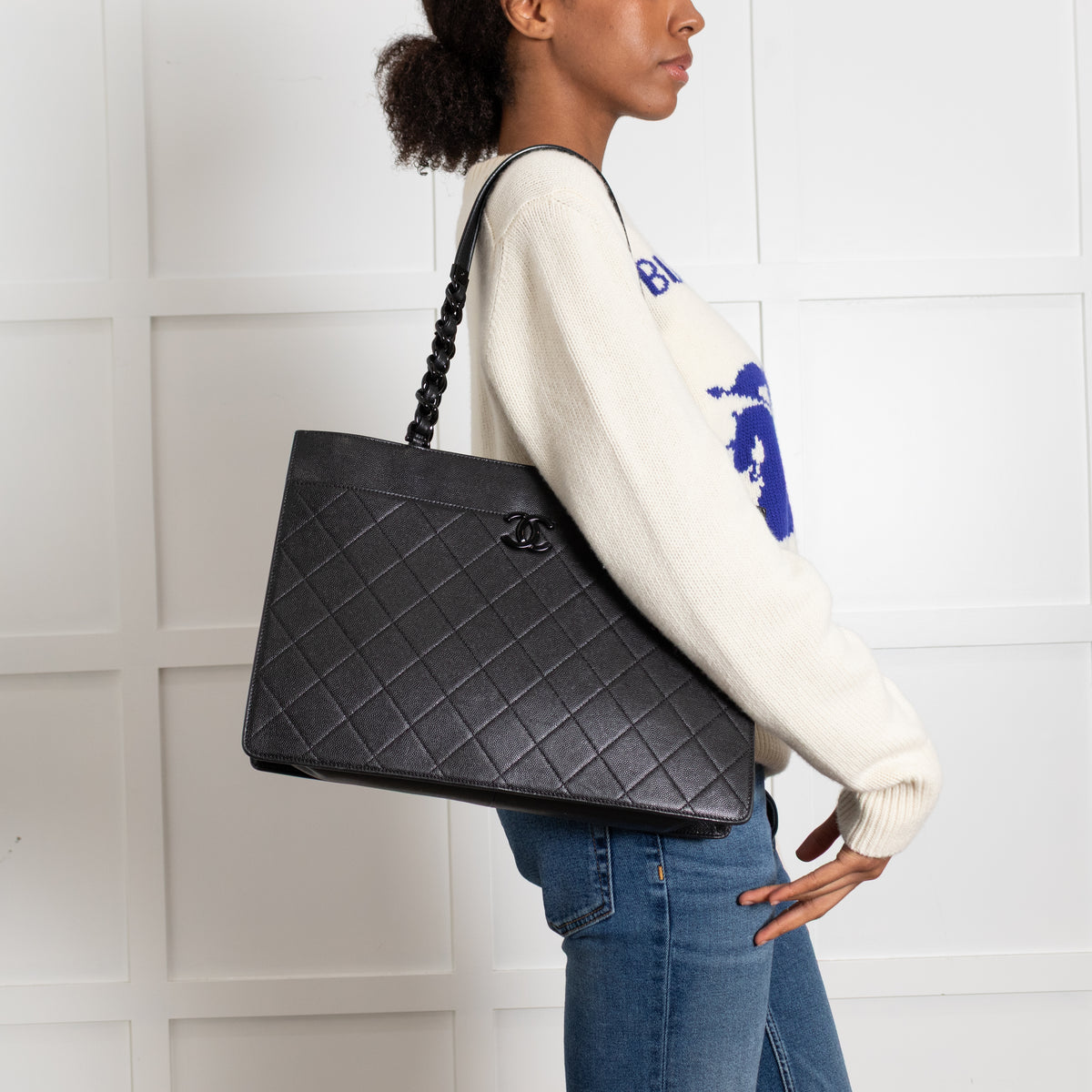 Chanel So Black My Everything Caviar Tote Bag