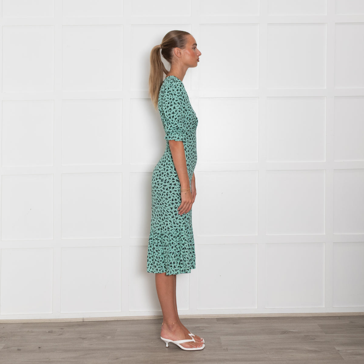 Nobody's Child Turquoise Black Floral Dress