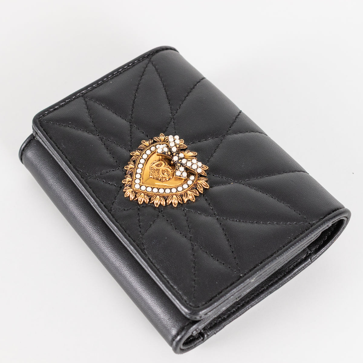 Dolce & Gabbana Black Quilted Devotion Wallet