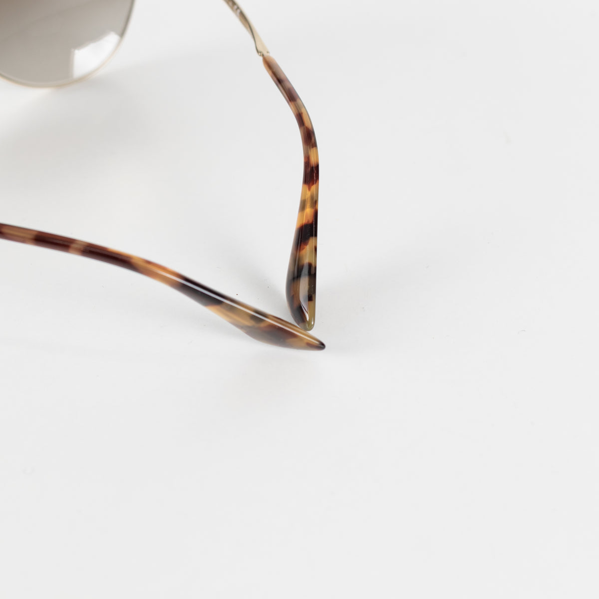Prada Brown Light Green Gold Frame Sun Glasses