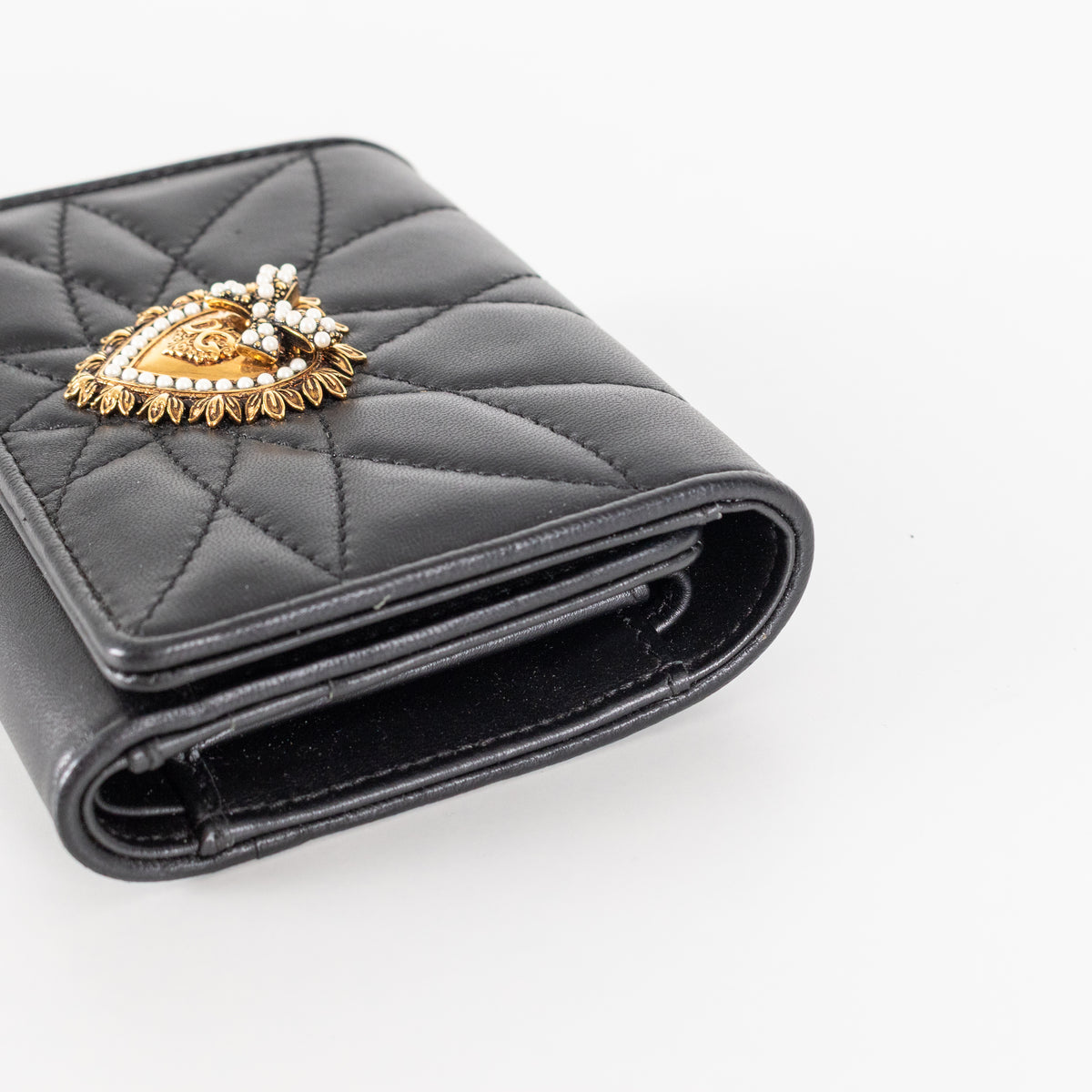 Dolce & Gabbana Black Quilted Devotion Wallet