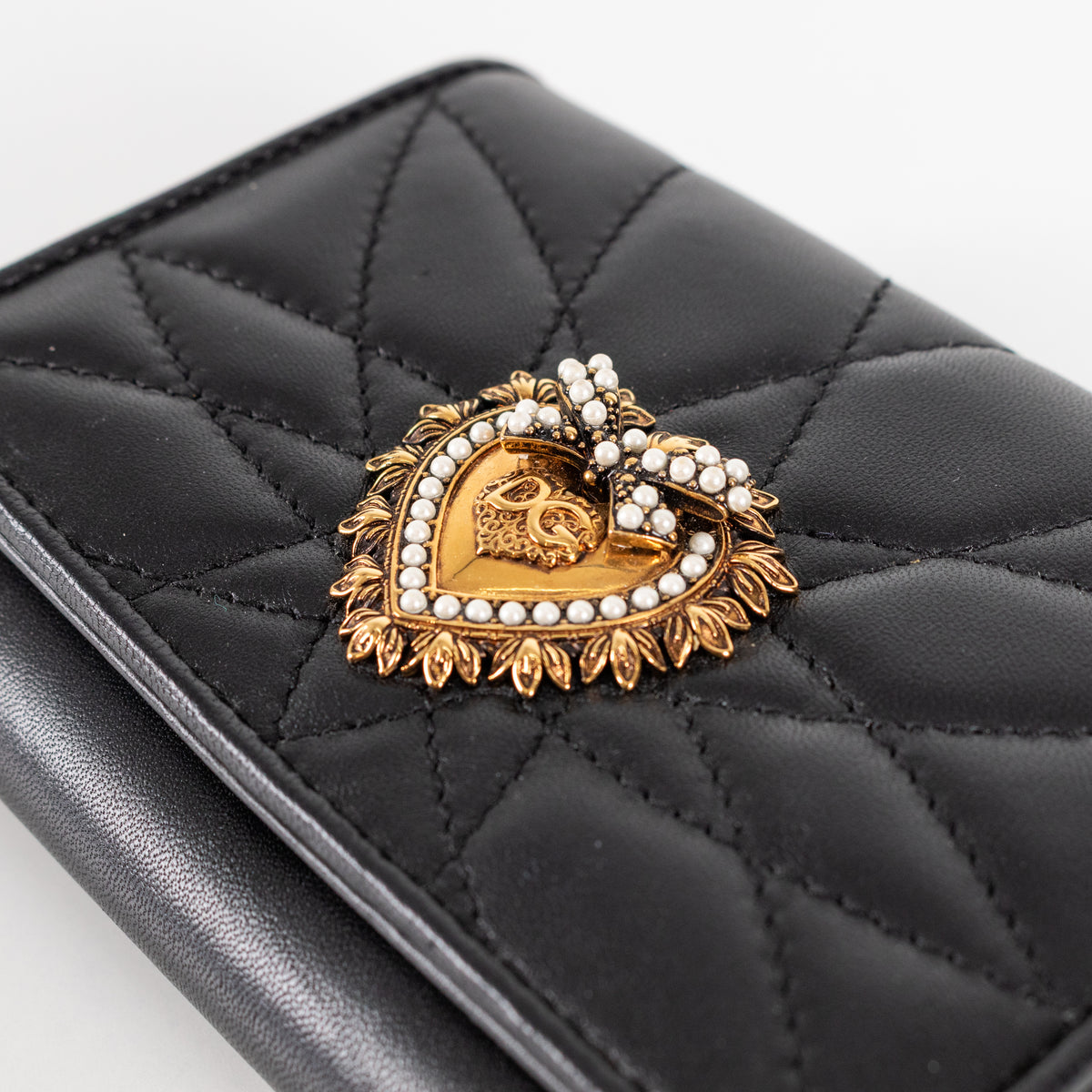 Dolce & Gabbana Black Quilted Devotion Wallet