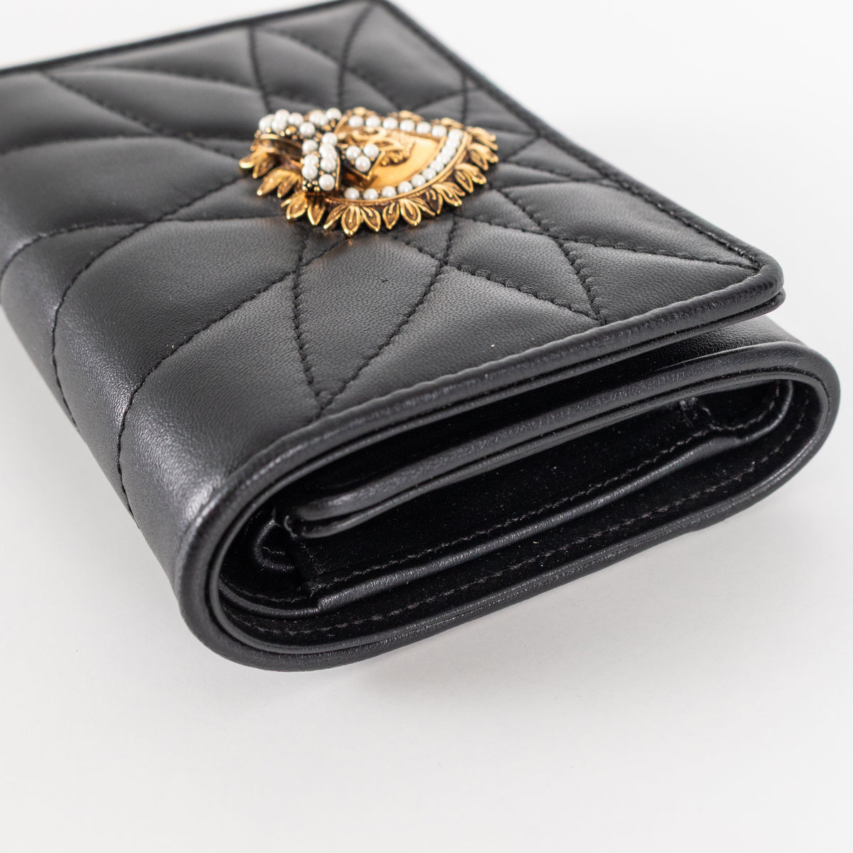 Dolce & Gabbana Black Quilted Devotion Wallet