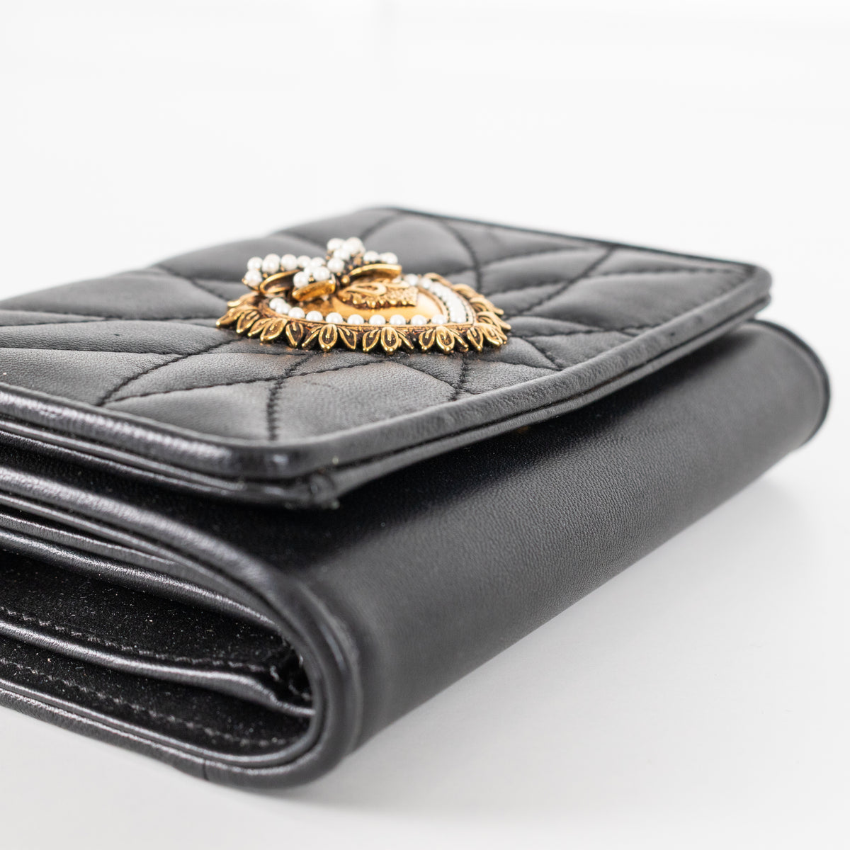 Dolce & Gabbana Black Quilted Devotion Wallet