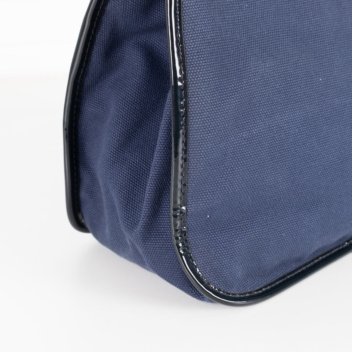 Tila March Navy Bag with Patent Trim