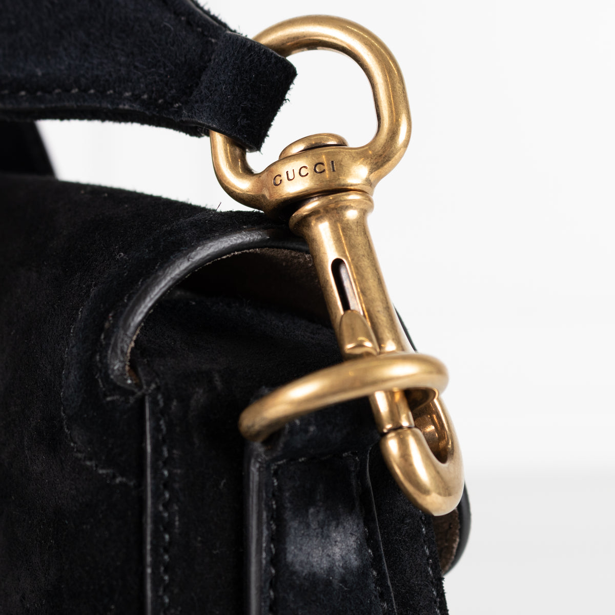 Gucci Medium Suede Lady Web Crossbody