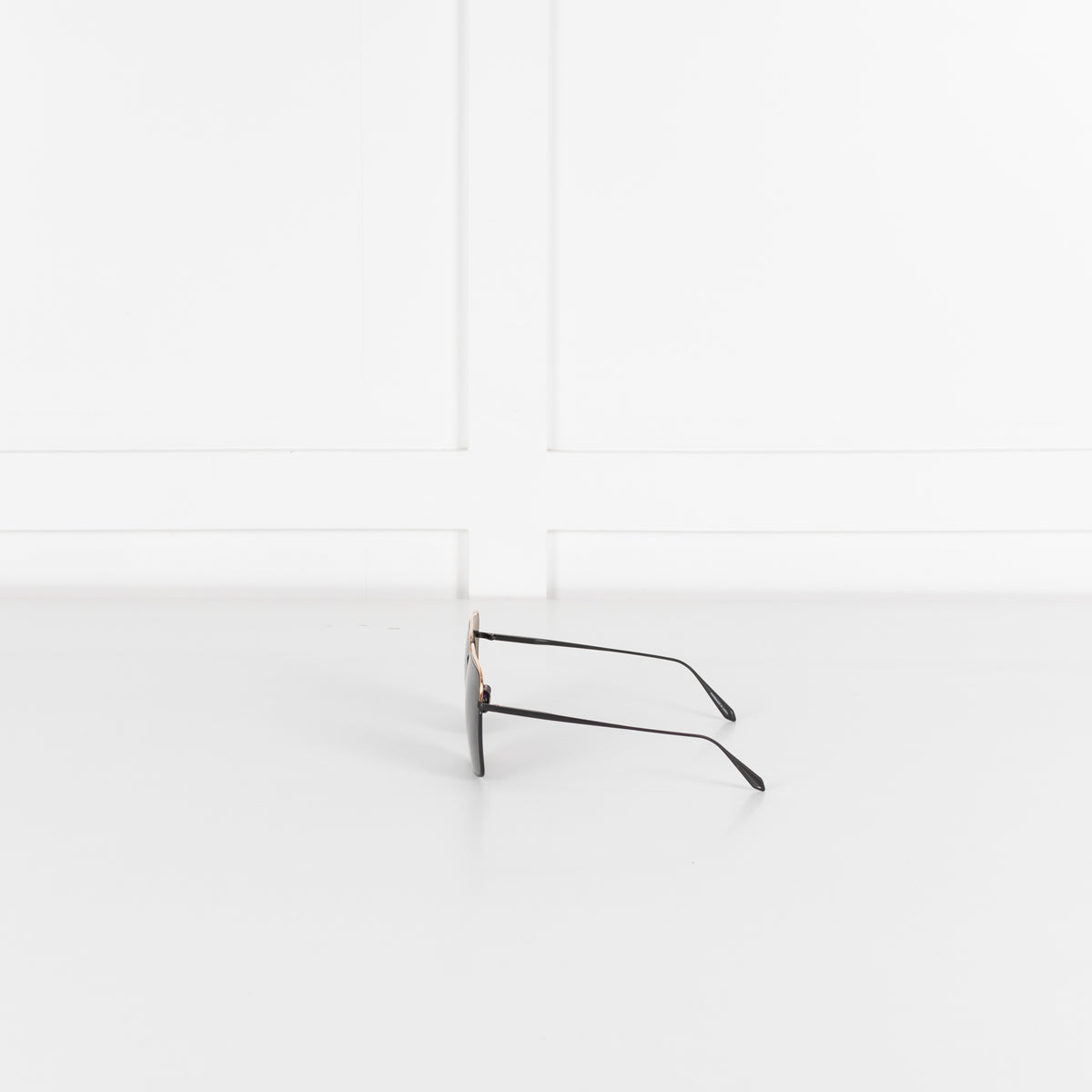 Linda Farrow Titanium Over sized Square Frame with Black lens