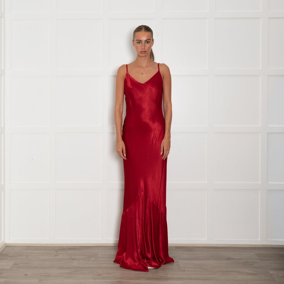 Ghost Red Satin Maxi Dress