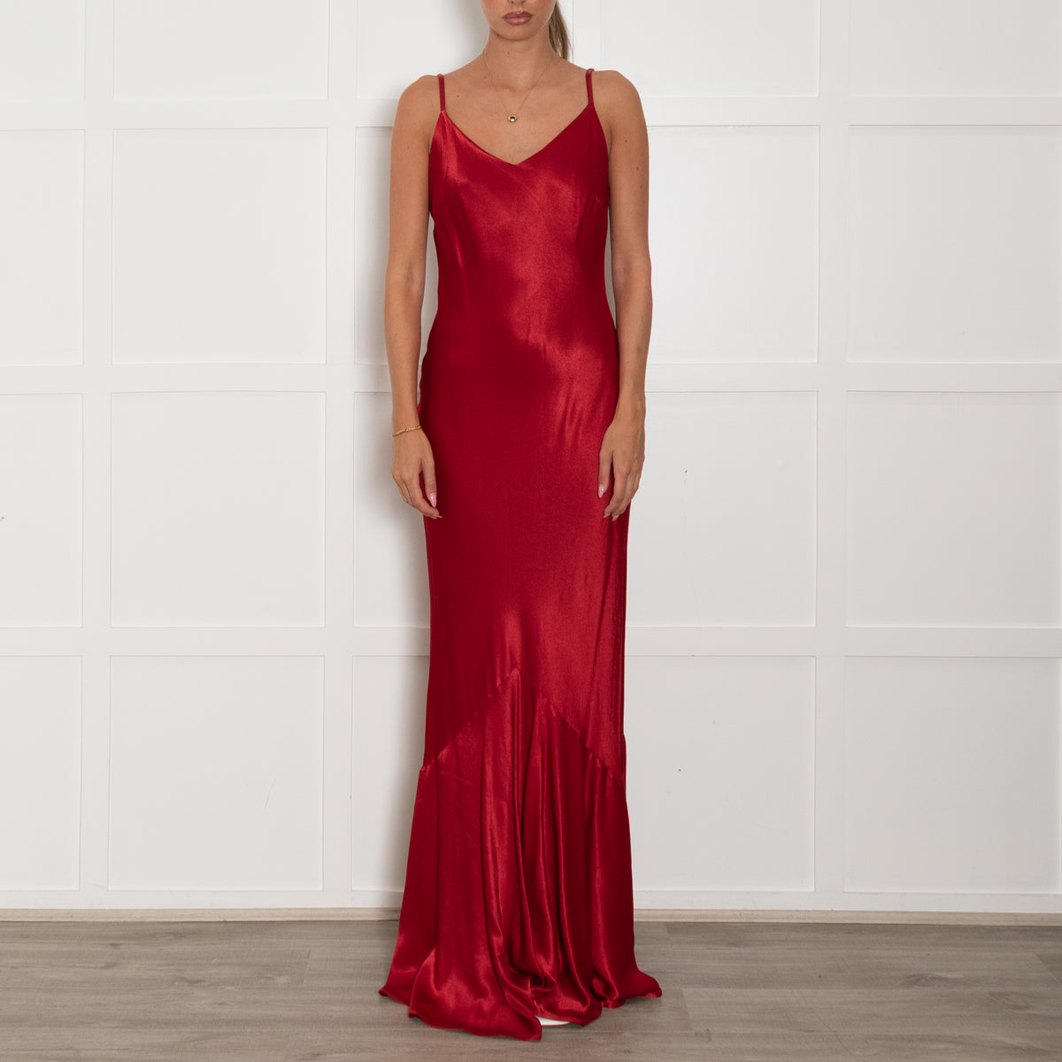 Ghost Red Satin Maxi Dress