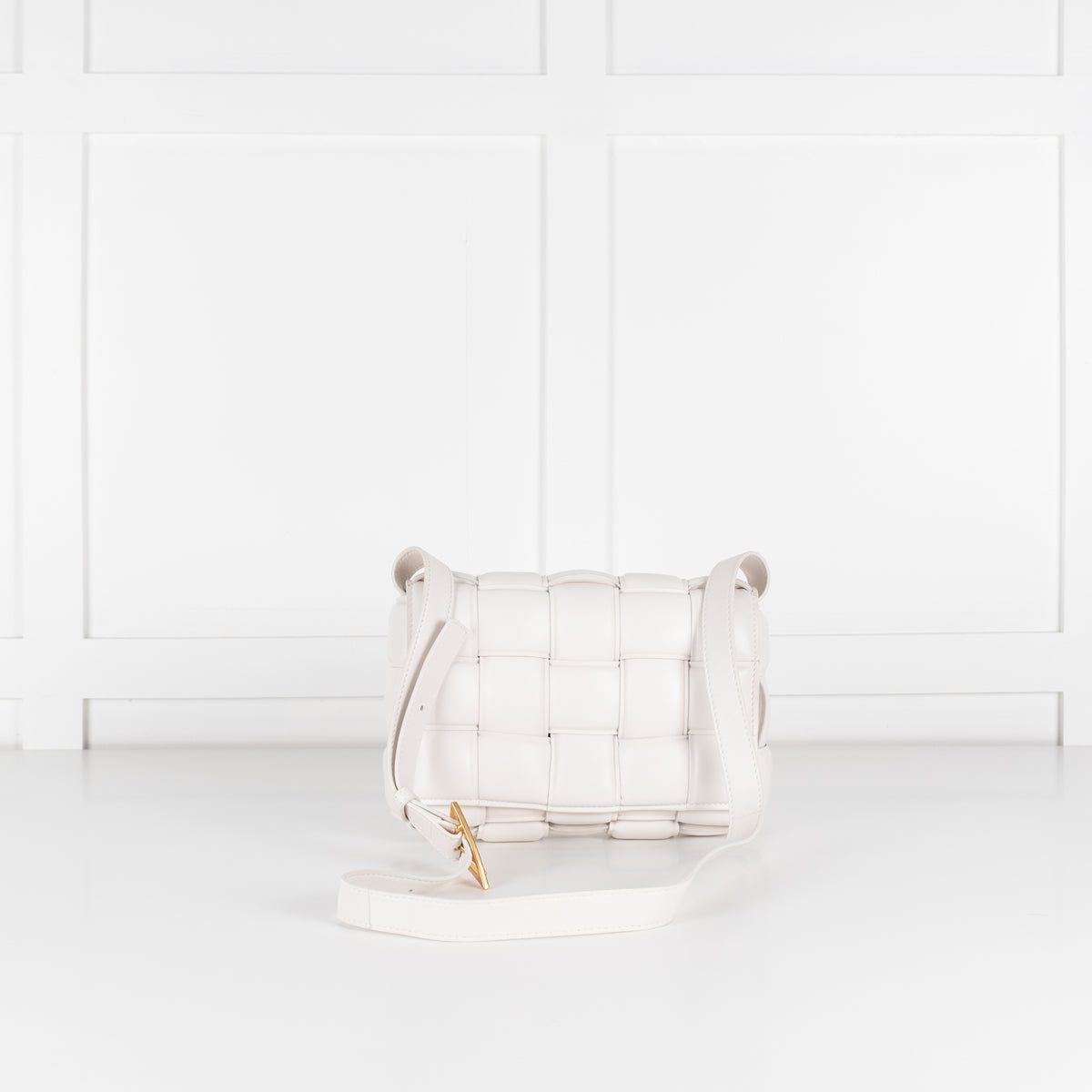 Bottega Veneta Cream Padded Leather Cassette Cross Body Bag