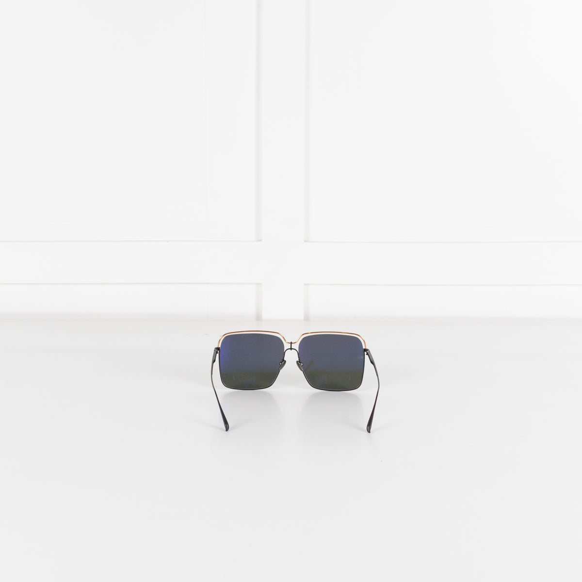 Linda Farrow Titanium Over sized Square Frame with Black lens