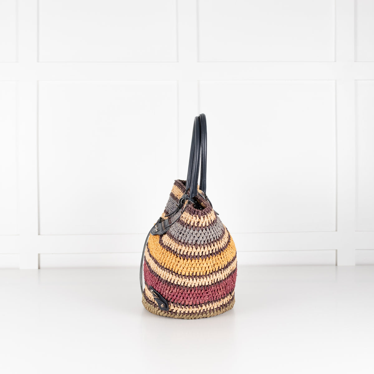 Balenciaga Multicolour Raffia Panier Tote Bag