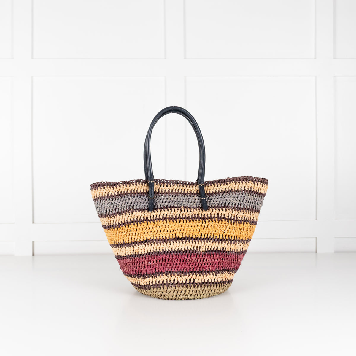 Balenciaga Multicolour Raffia Panier Tote Bag