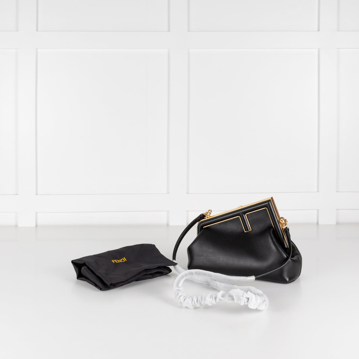 Fendi Black Leather Fendi First Crossbody Bag