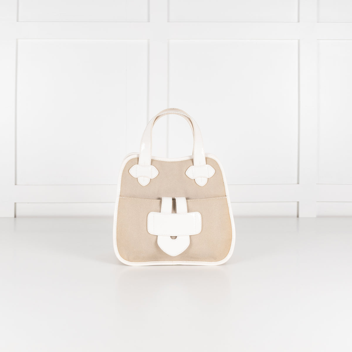 Tila March Cream Bag with Patent Trim