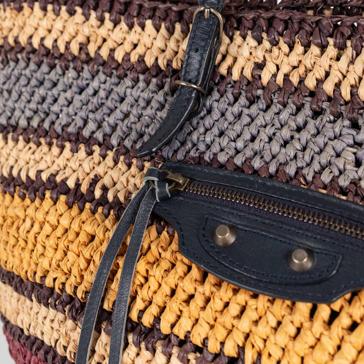 Balenciaga Multicolour Raffia Panier Tote Bag