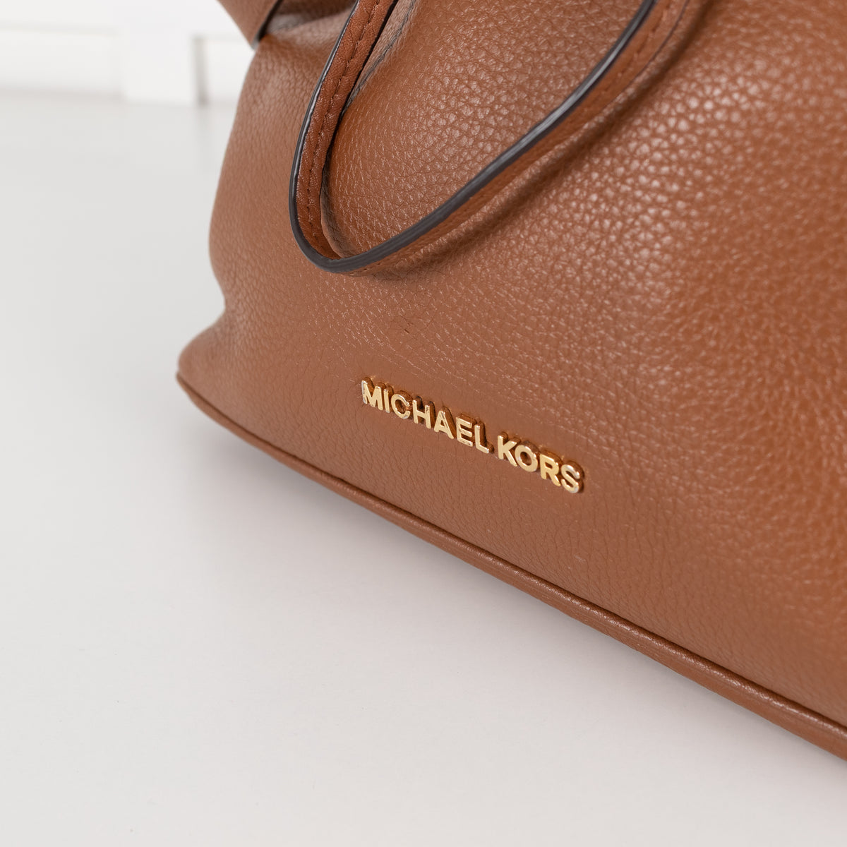 Michael Kors Jules Tan Leather Drawstring Shoulder Bag