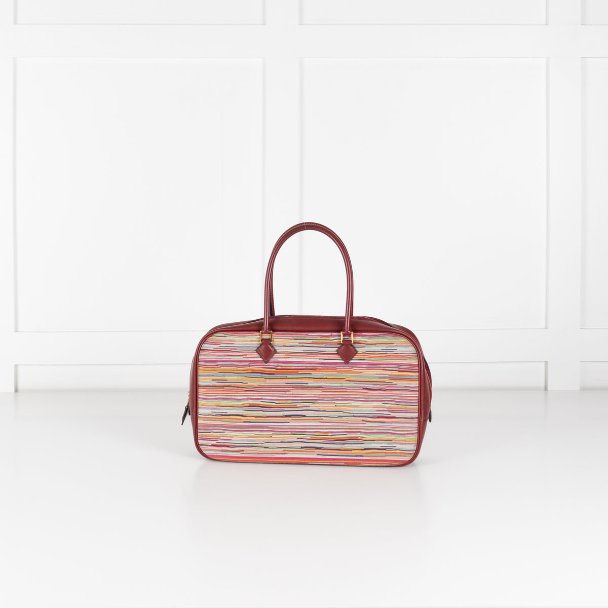 Hermes Burgundy Plume Vibrato 28 Handbag