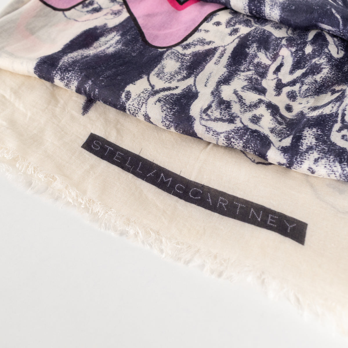 Stella McCartney Blue Underwater Scene Fringed Scarf