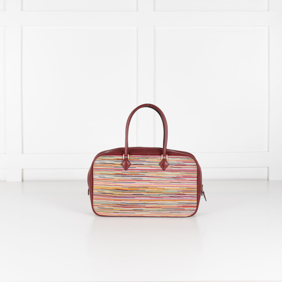 Hermes Burgundy Plume Vibrato 28 Handbag