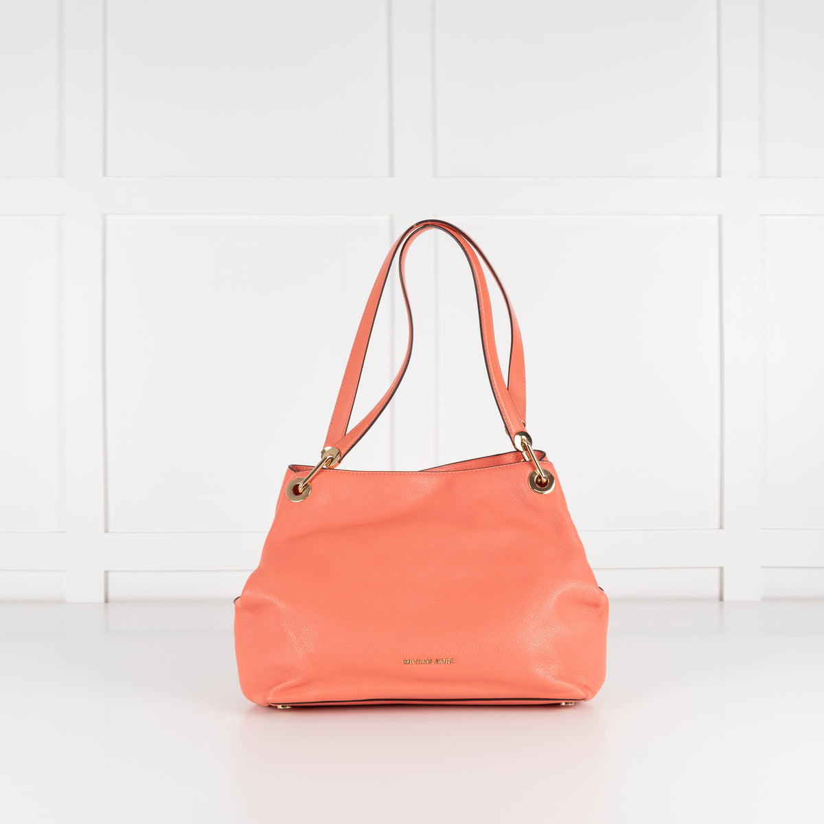 Michael Kors Coral Pebbled Leather Kensington Shoulder Bag