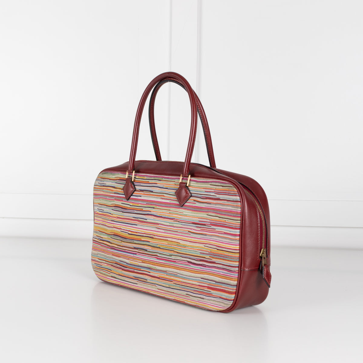 Hermes Burgundy Plume Vibrato 28 Handbag