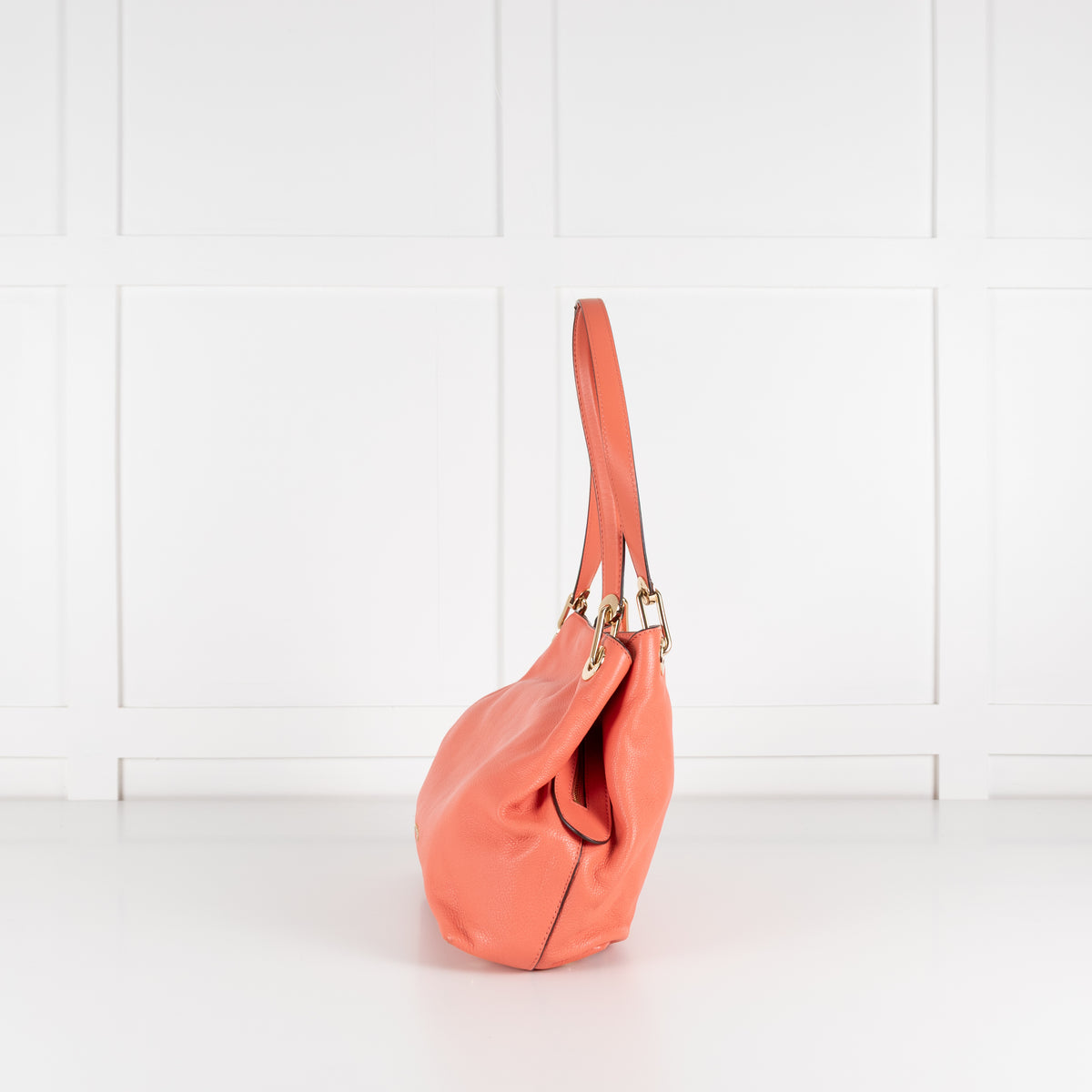 Michael Kors Coral Pebbled Leather Kensington Shoulder Bag