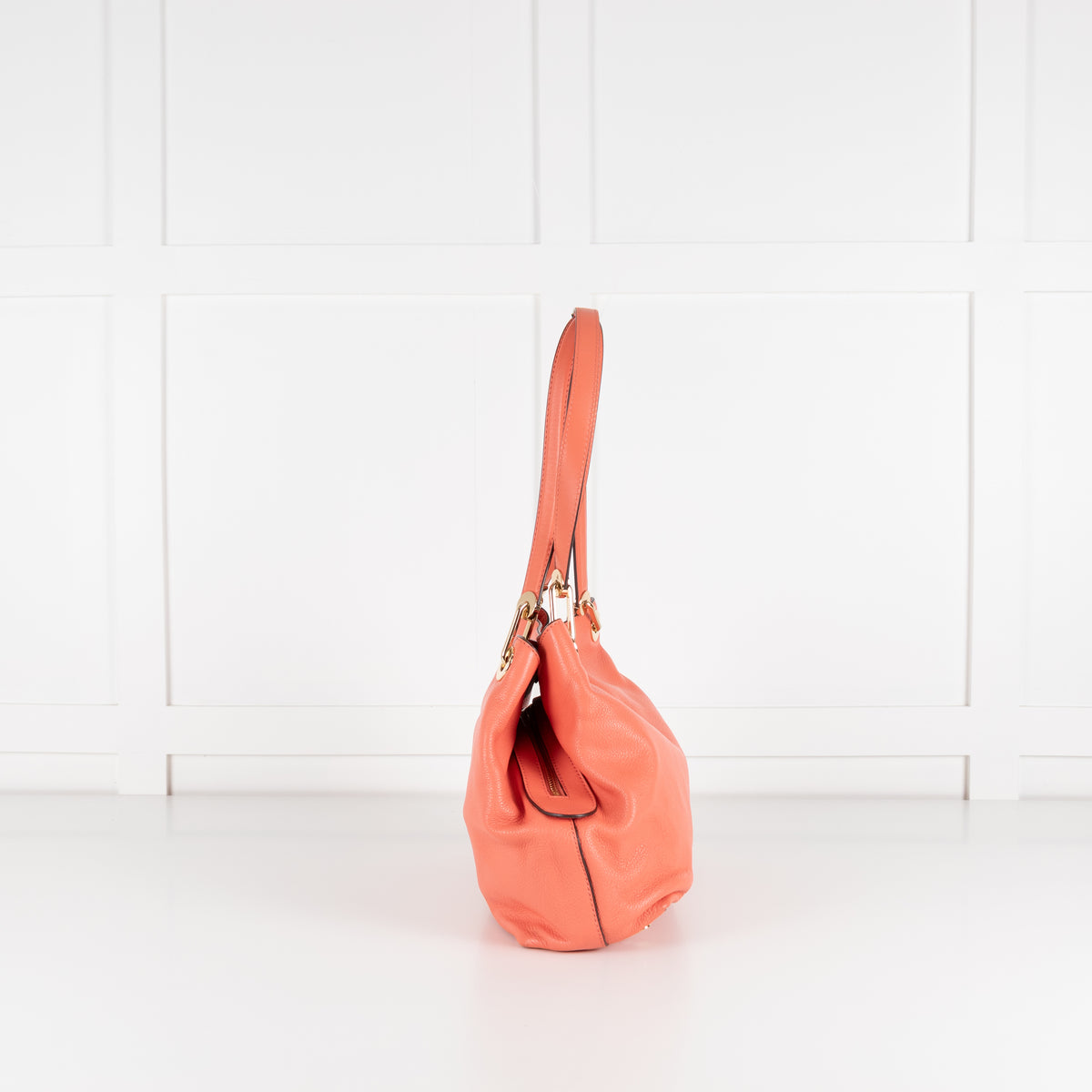 Michael Kors Coral Pebbled Leather Kensington Shoulder Bag