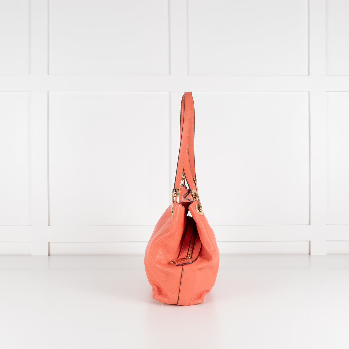 Michael Kors Coral Pebbled Leather Kensington Shoulder Bag
