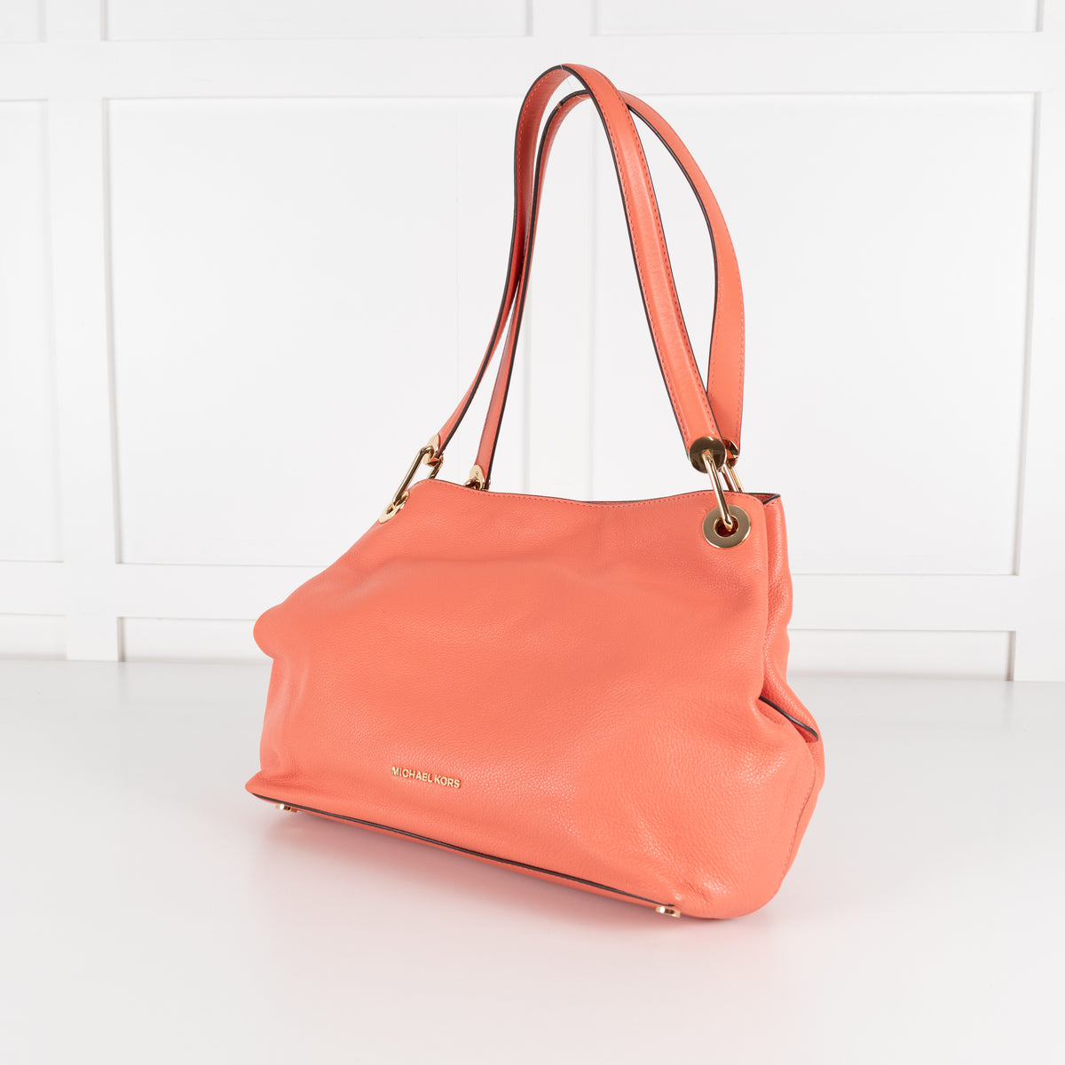 Michael Kors Coral Pebbled Leather Kensington Shoulder Bag