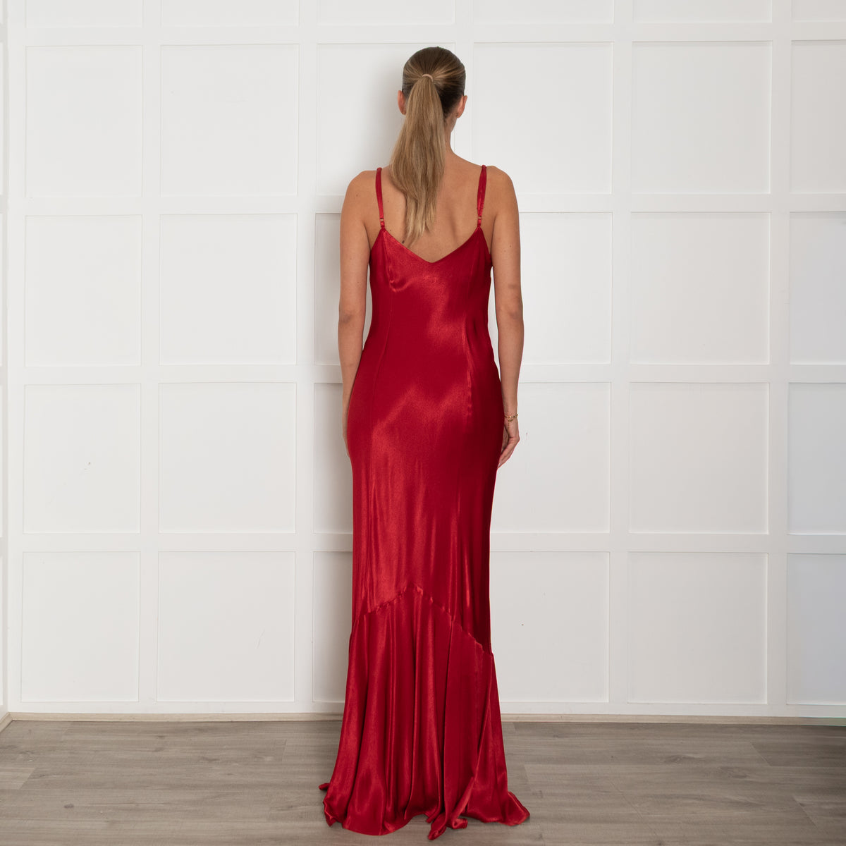Ghost Red Satin Maxi Dress