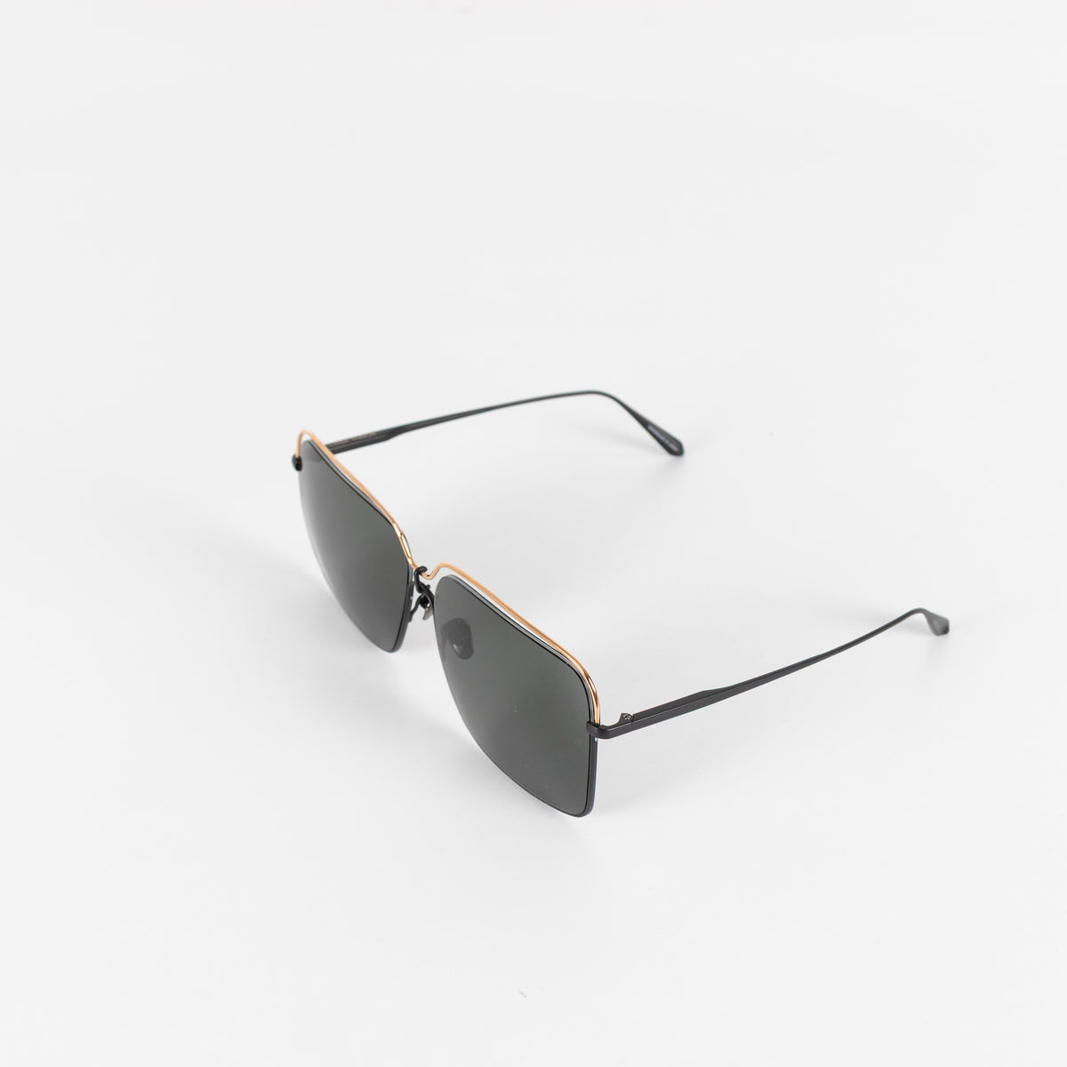 Linda Farrow Titanium Over sized Square Frame with Black lens