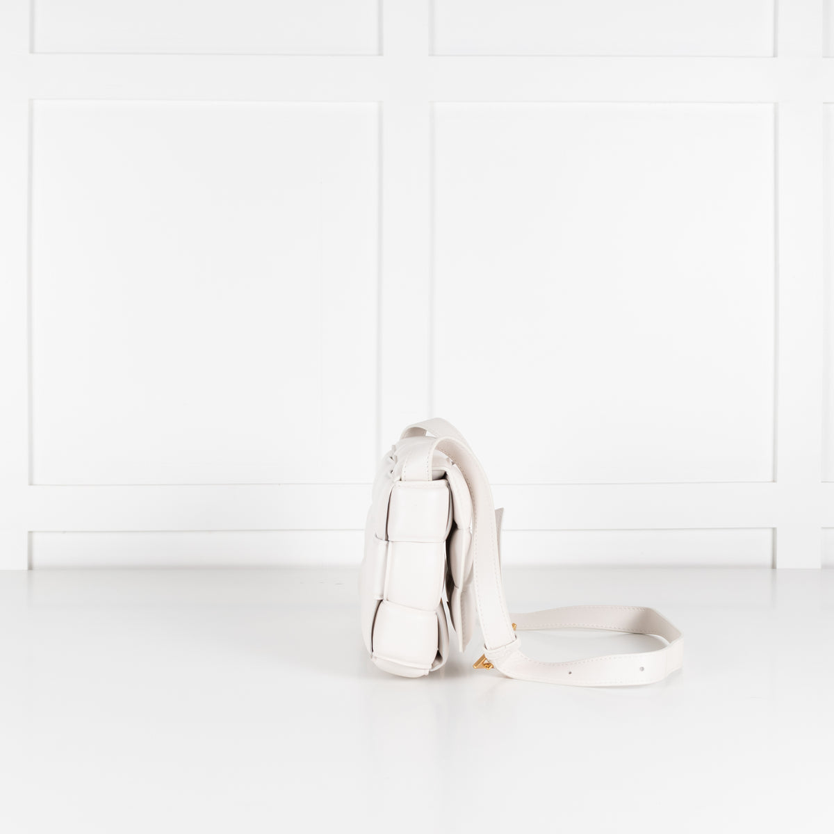 Bottega Veneta Cream Padded Leather Cassette Cross Body Bag