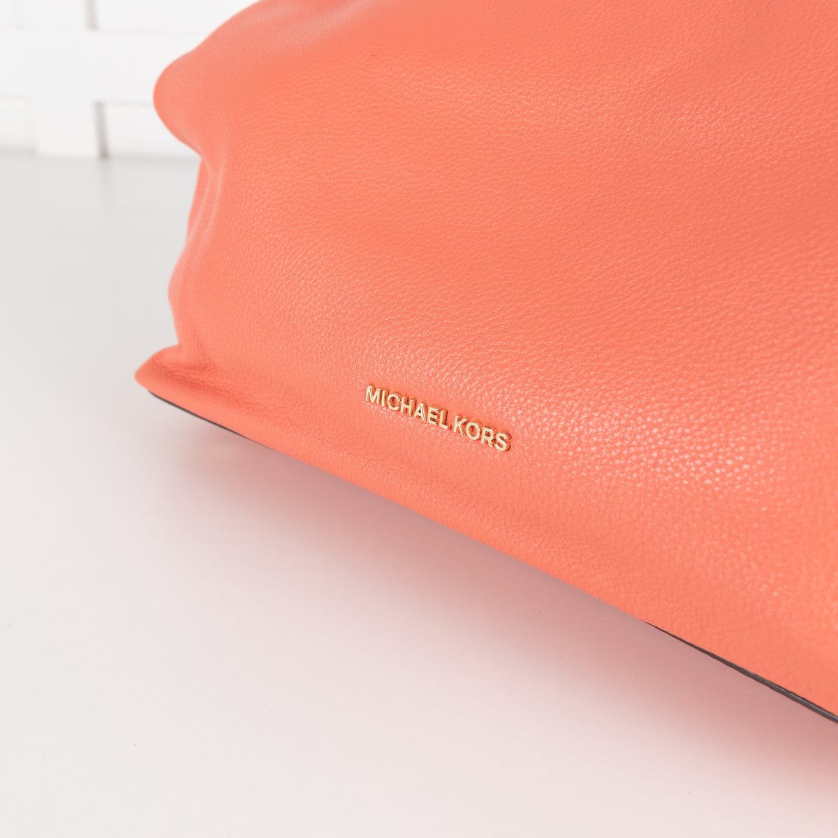 Michael Kors Coral Pebbled Leather Kensington Shoulder Bag