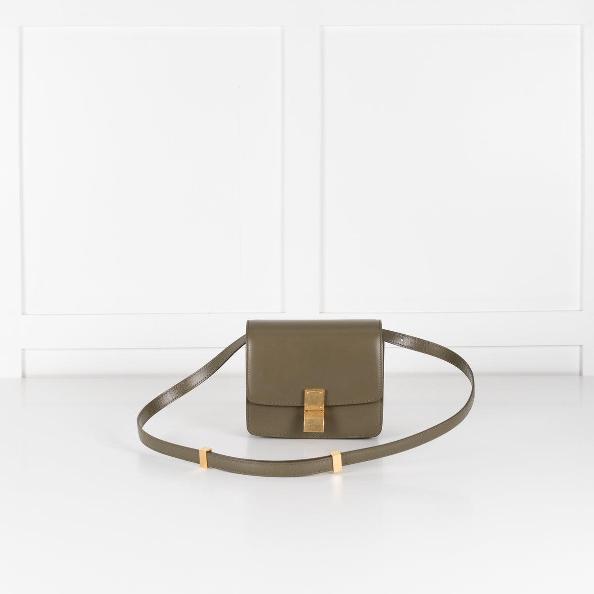 Celine Khaki Leather Teen Box Bag