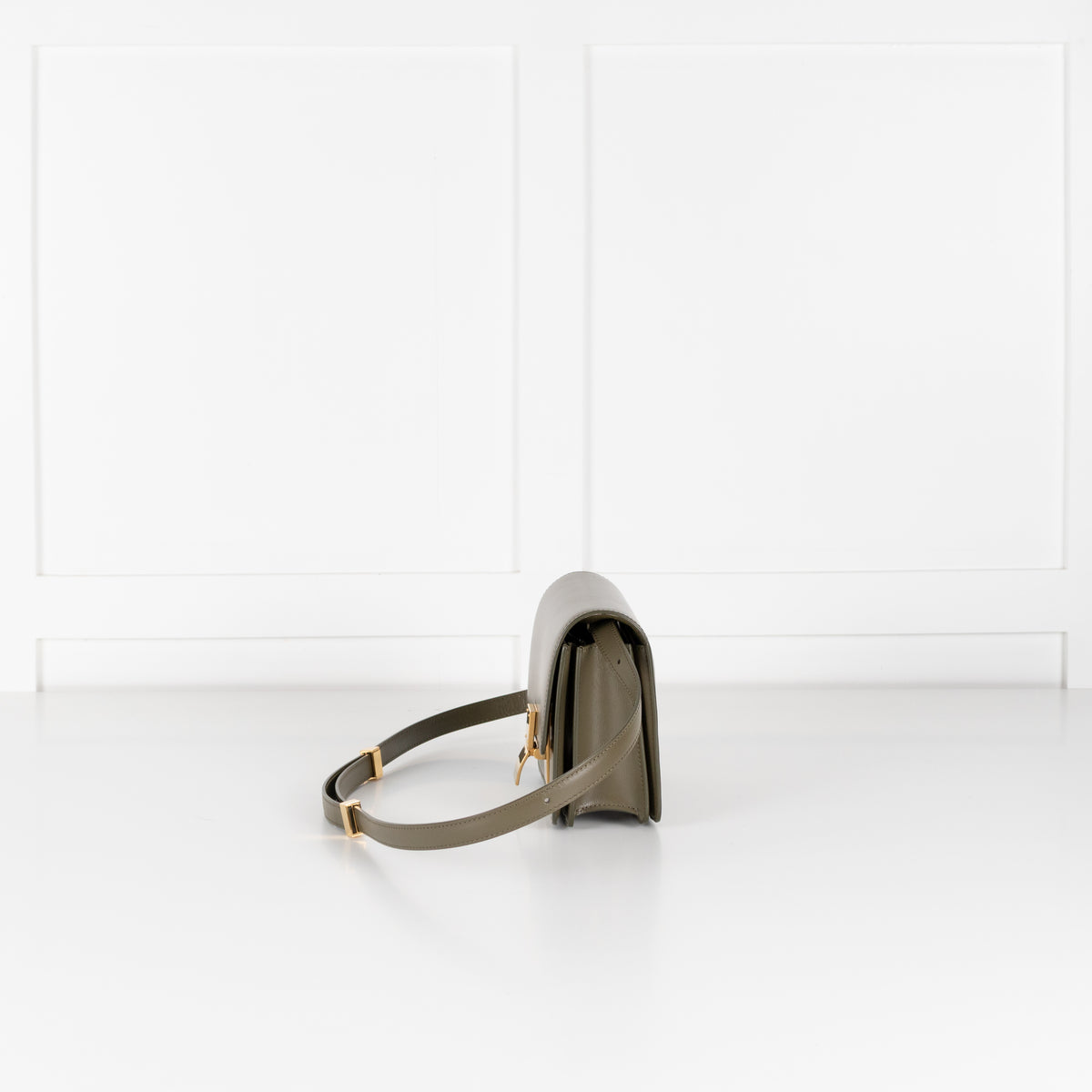 Celine Khaki Leather Teen Box Bag