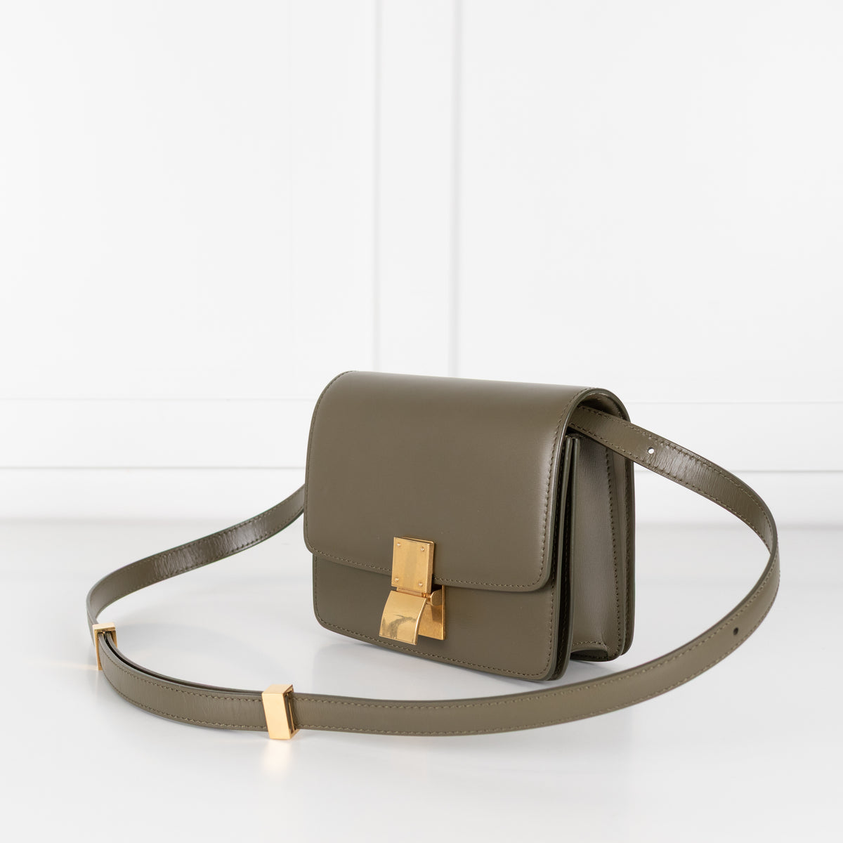 Celine Khaki Leather Teen Box Bag
