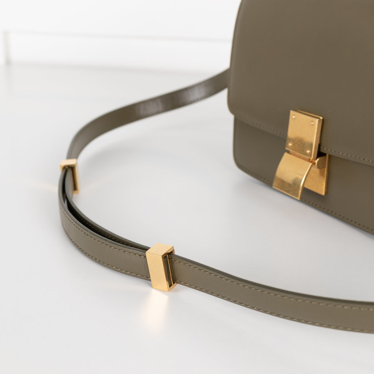 Celine Khaki Leather Teen Box Bag