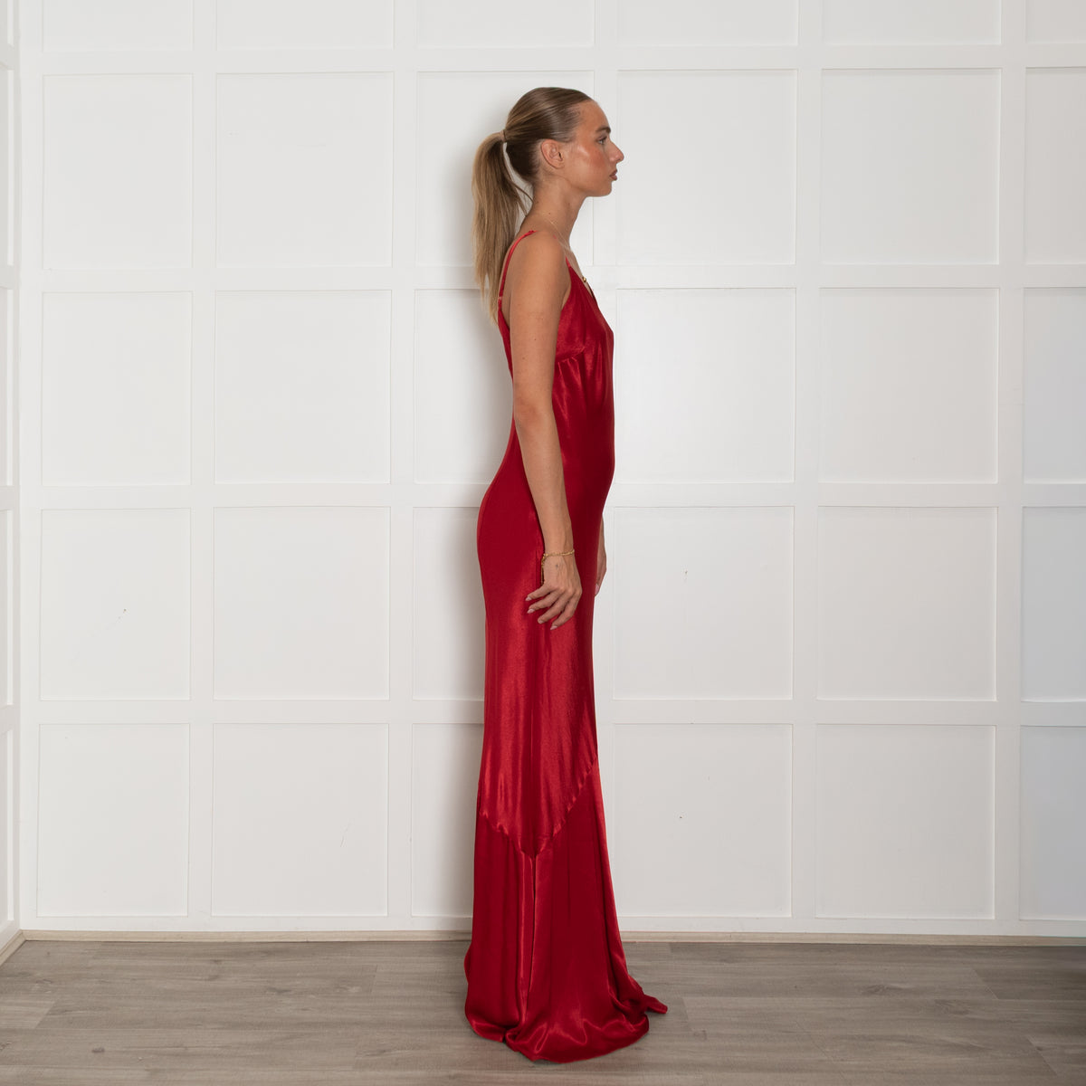 Ghost Red Satin Maxi Dress