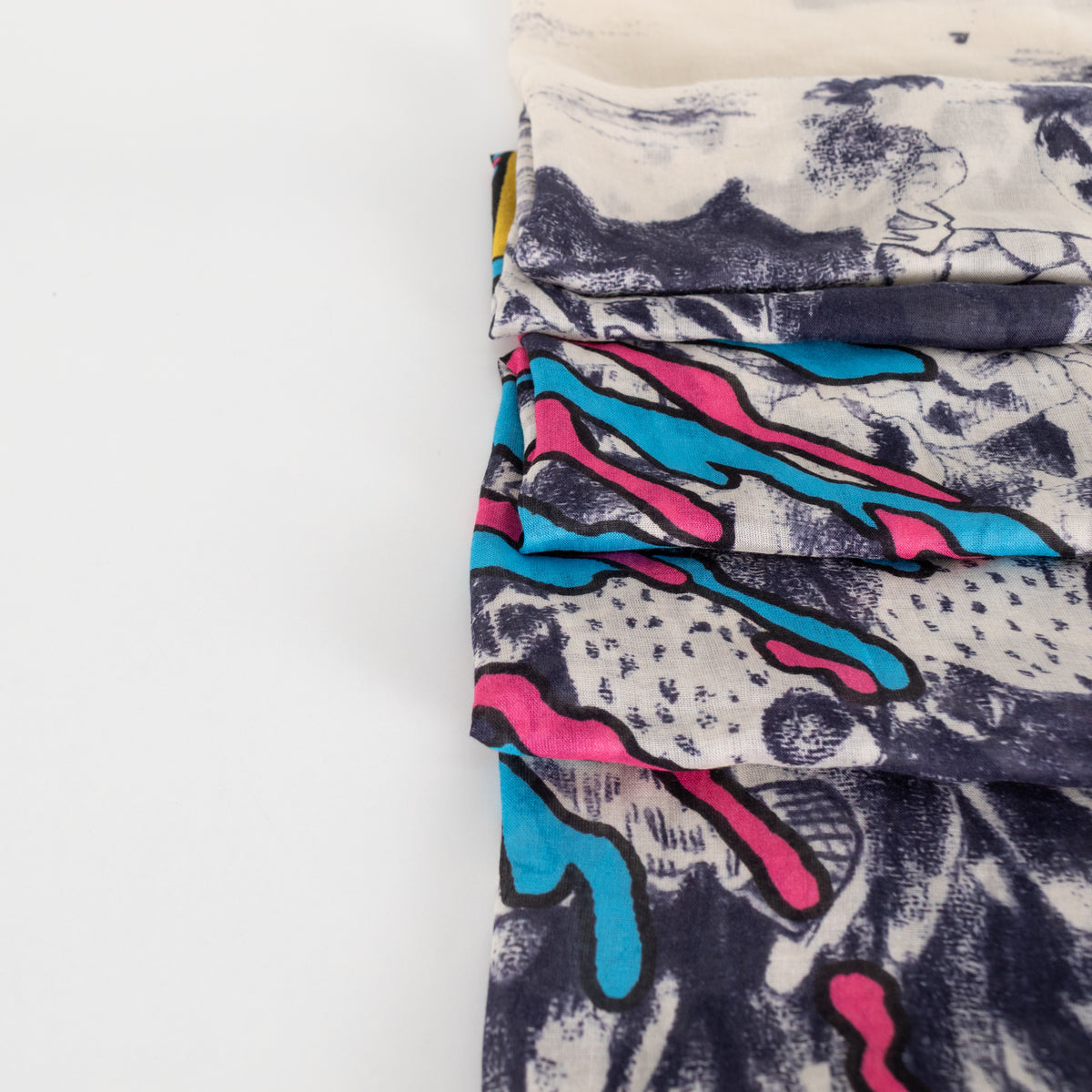 Stella McCartney Blue Underwater Scene Fringed Scarf