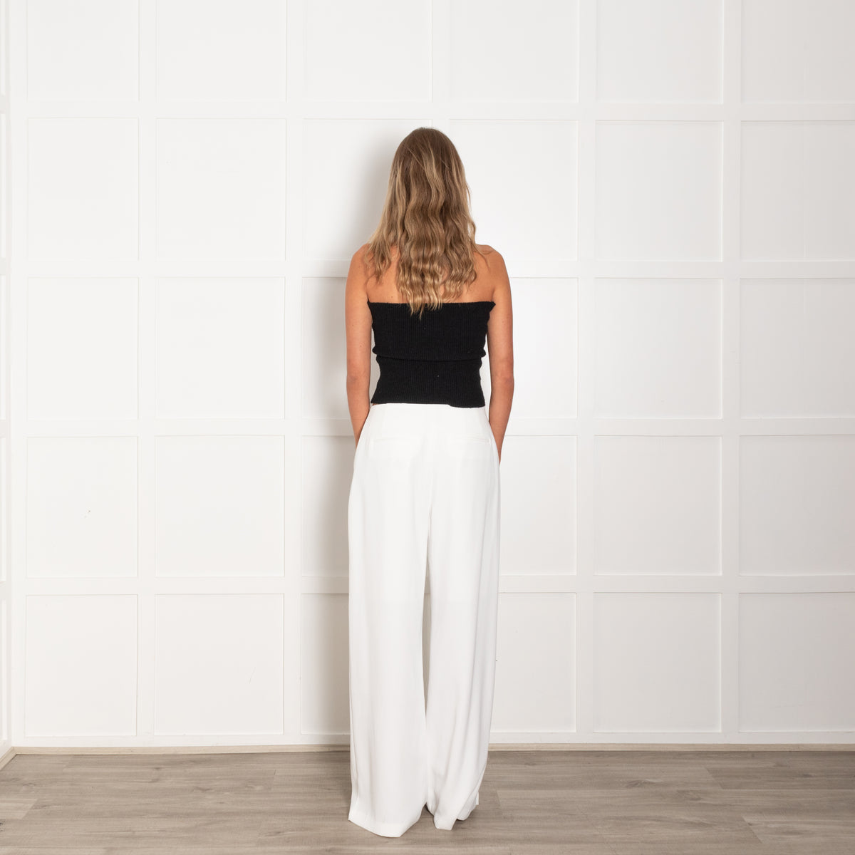 The Frankie Shop White Front Pleat Detail Trousers
