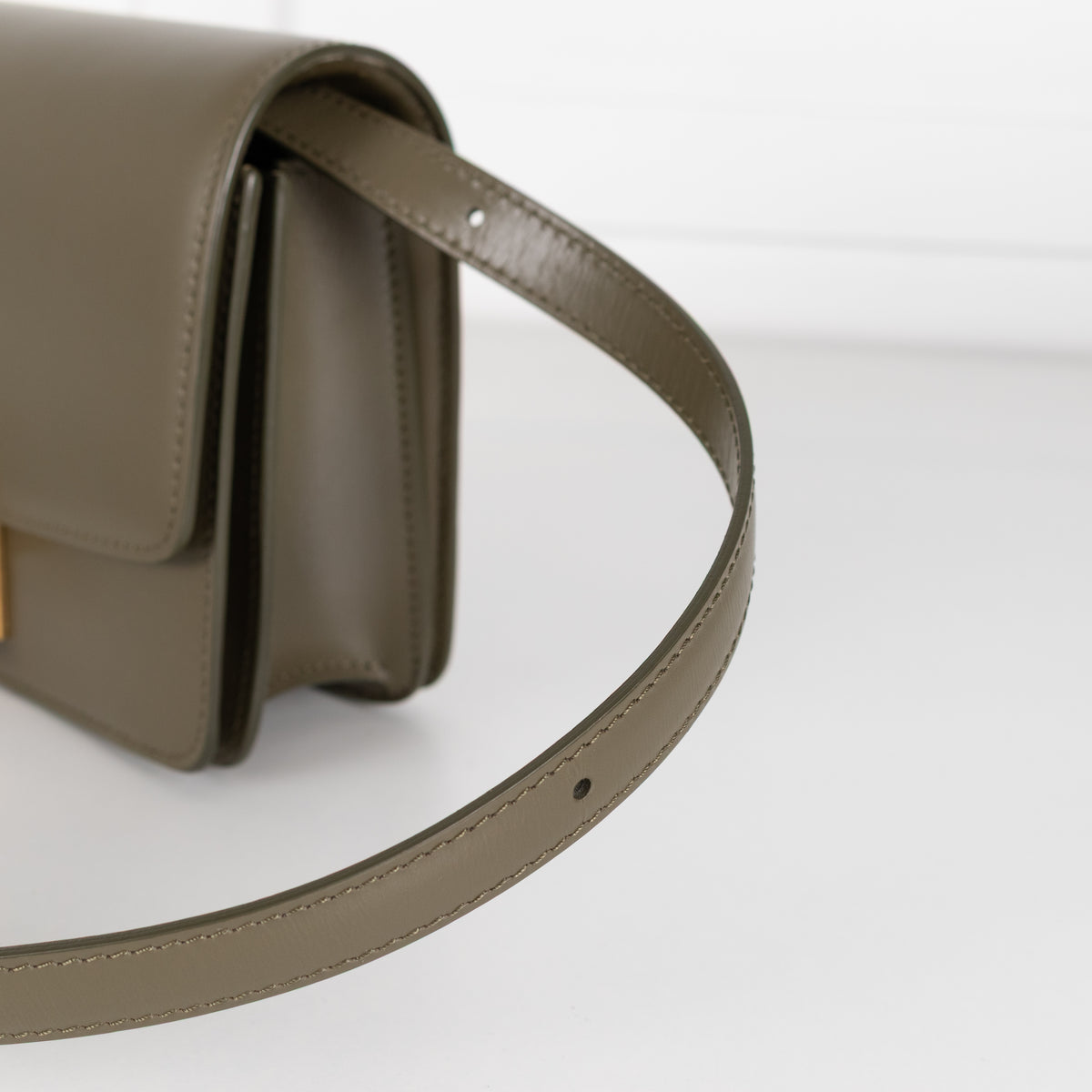Celine Khaki Leather Teen Box Bag