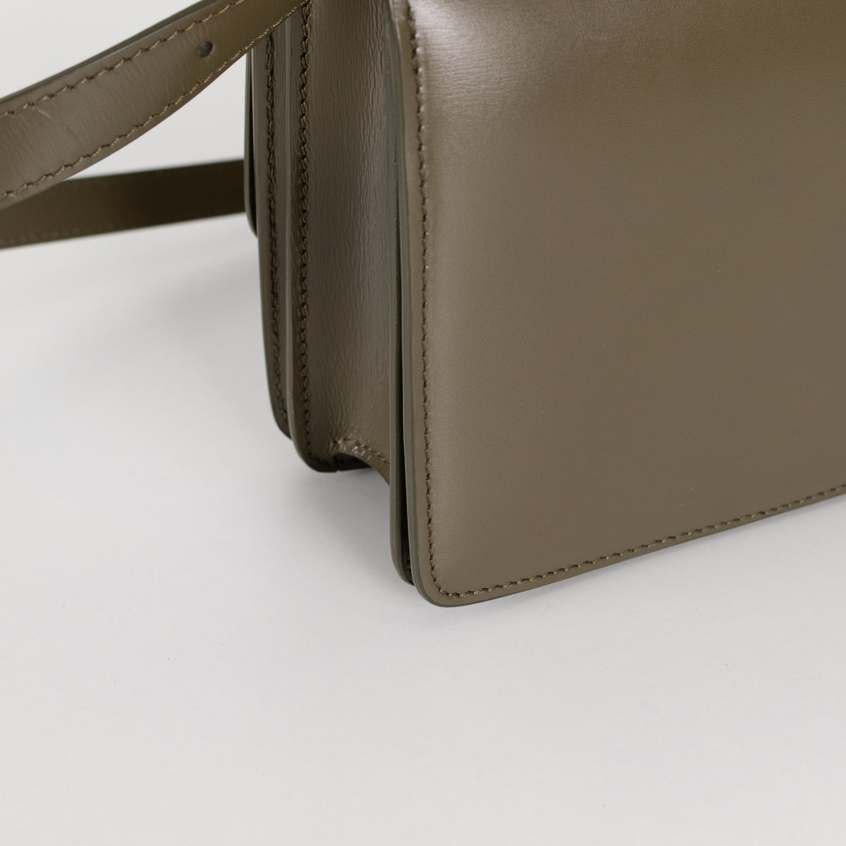 Celine Khaki Leather Teen Box Bag