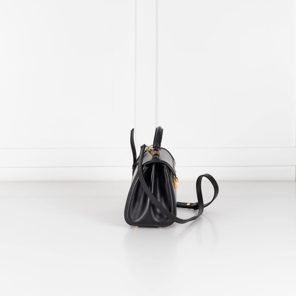 DeMellier Black Paris Small Handbag with Top Handle and Crossbody