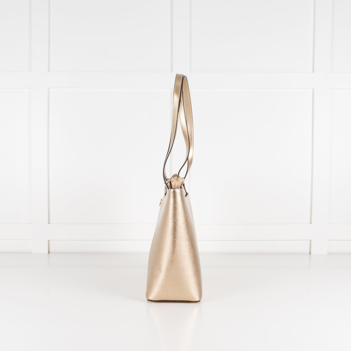 Michael Kors Gold Maddie Crossgrain Tote